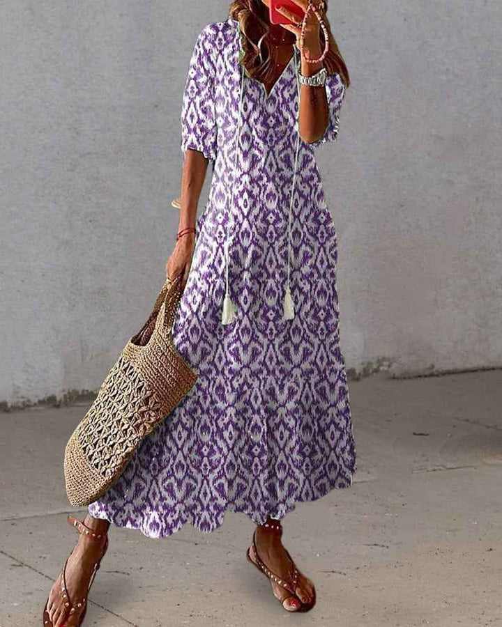 Michaela - Vestido Boho com Cobertura de Barriga