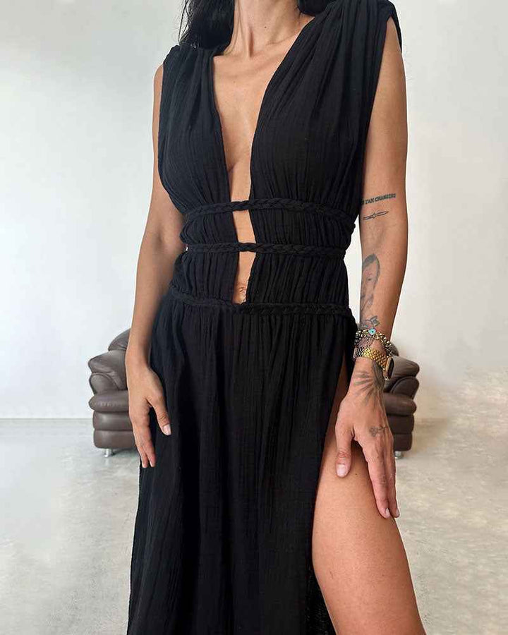 Zolla - Vestido Texturizado com Fenda