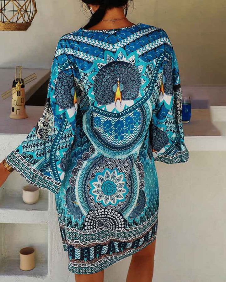 Emelia - Vestido Boémio Impresso Vibrante