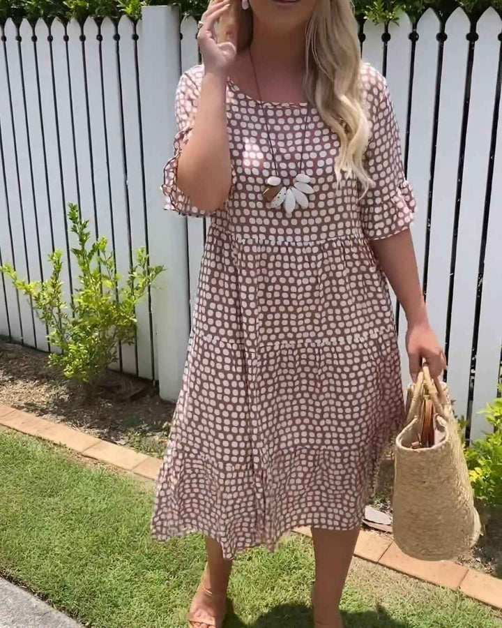 Nicola - Vestido midi com mangas curtas