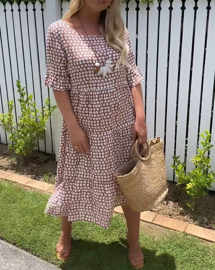 Nicola - Vestido midi com mangas curtas