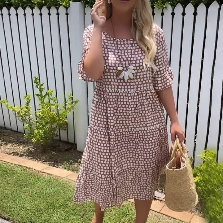 Nicola - Vestido midi com mangas curtas