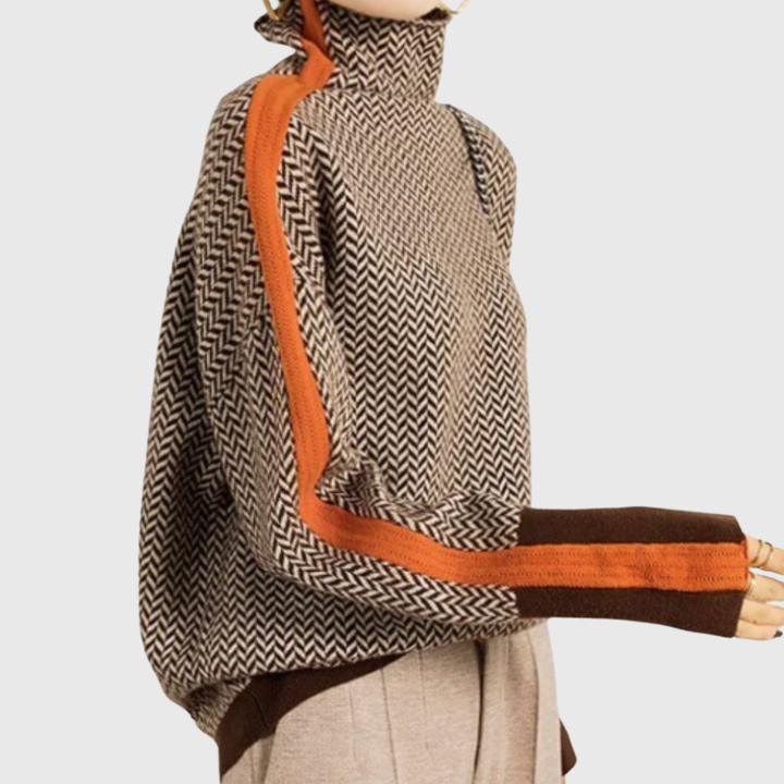 Éléonore | Luxe Col roulé em Chevron