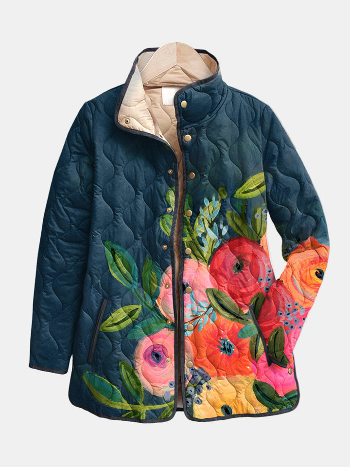Amaya | Casaco Almofadado com Estampado Floral Vintage