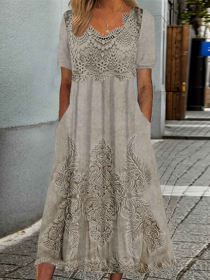 INDIGO | ELEGANTE VESTIDO MIDI DE FLORES