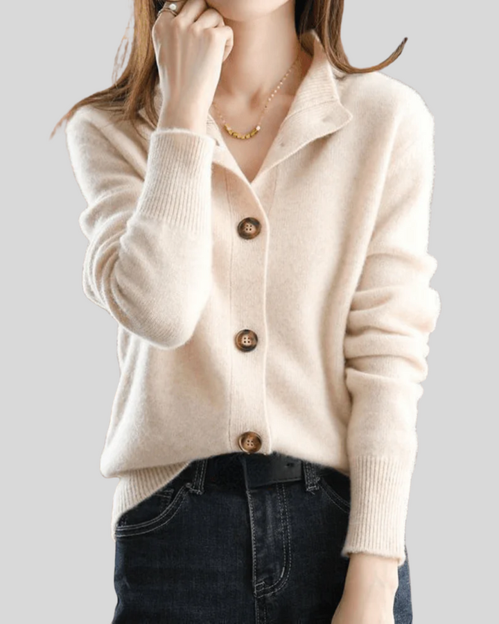Claire | Cardigan de Caxemira Estilo Retro