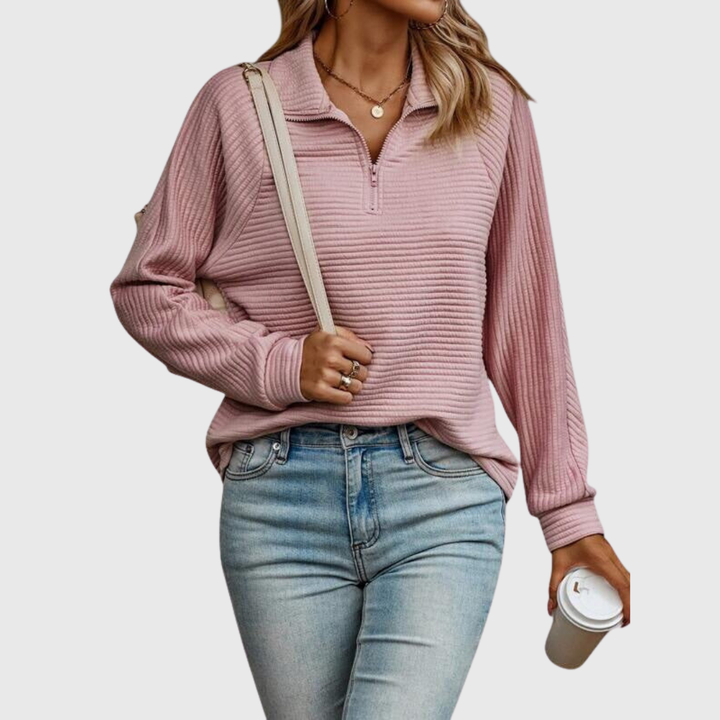 Christine | Pullover elegante com meia zip