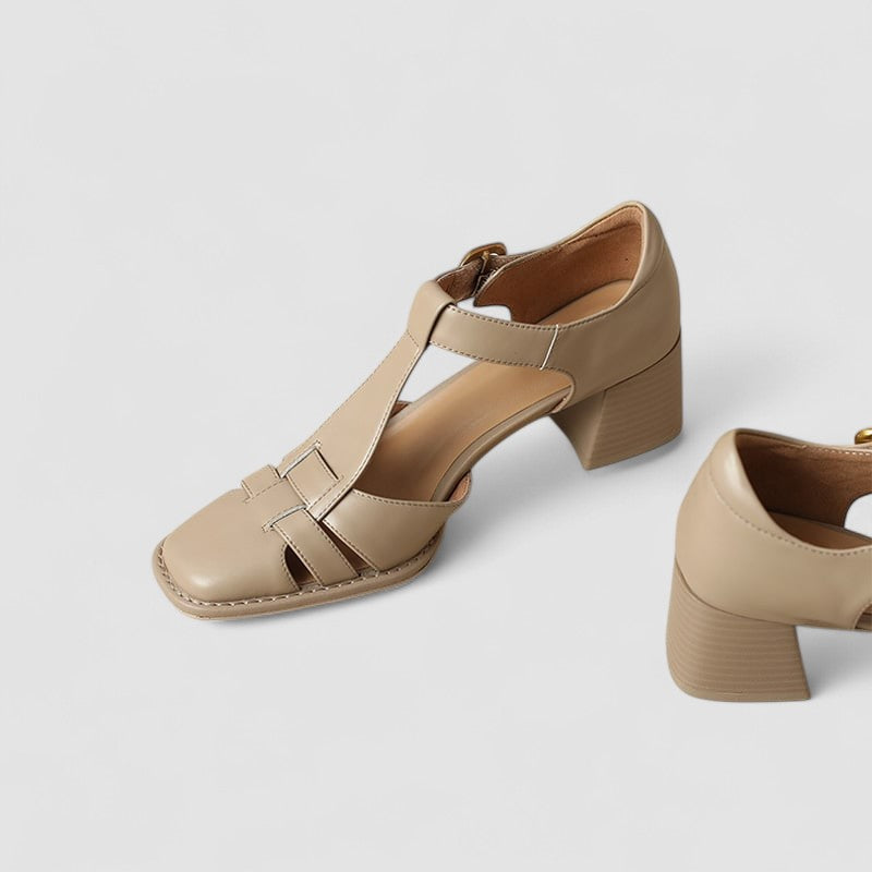 Scarlett – Sapatos de salto bloco T-Strap ortopédicos