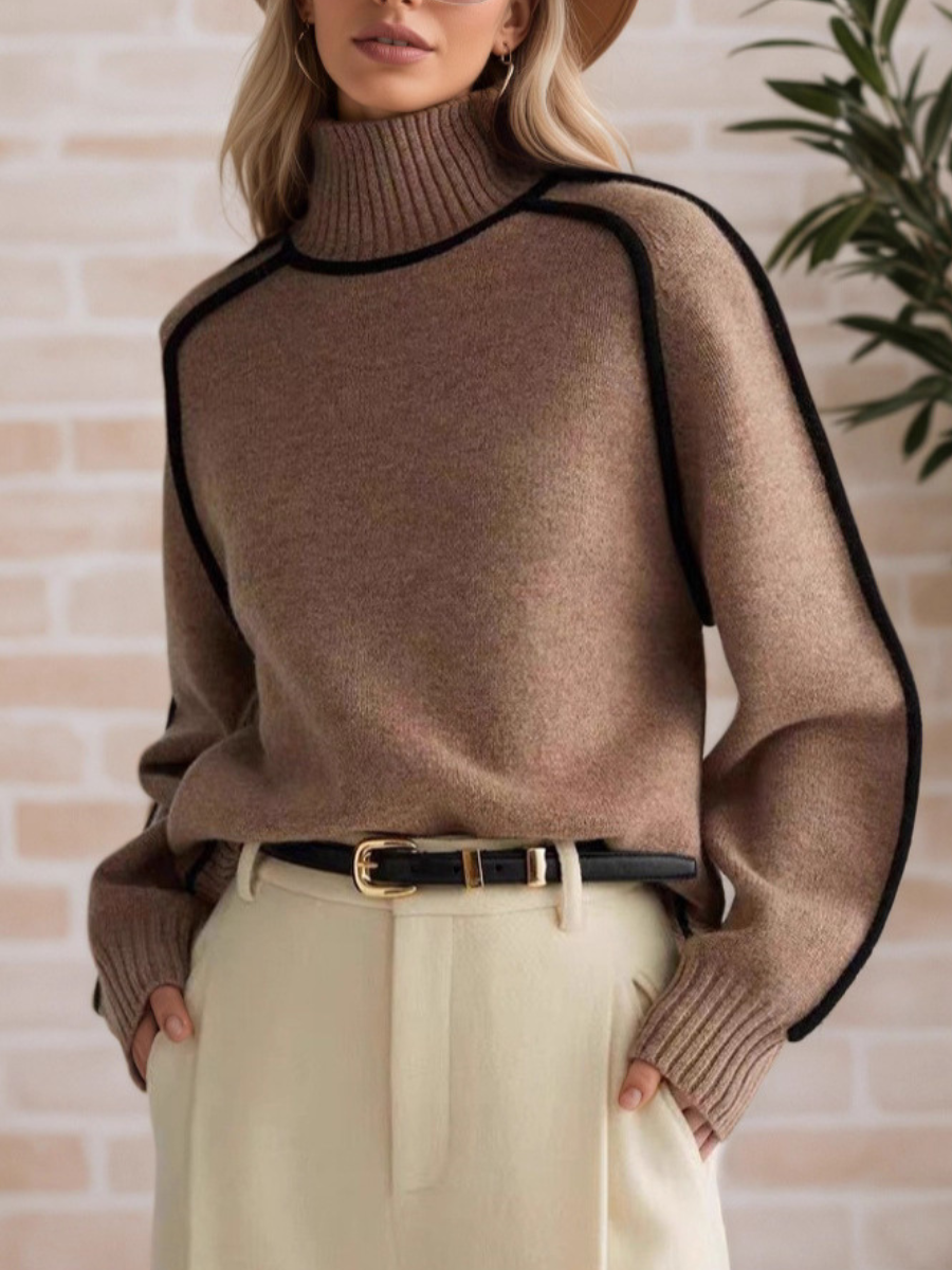 Donna | Pulôver Elegante com Gola Alta