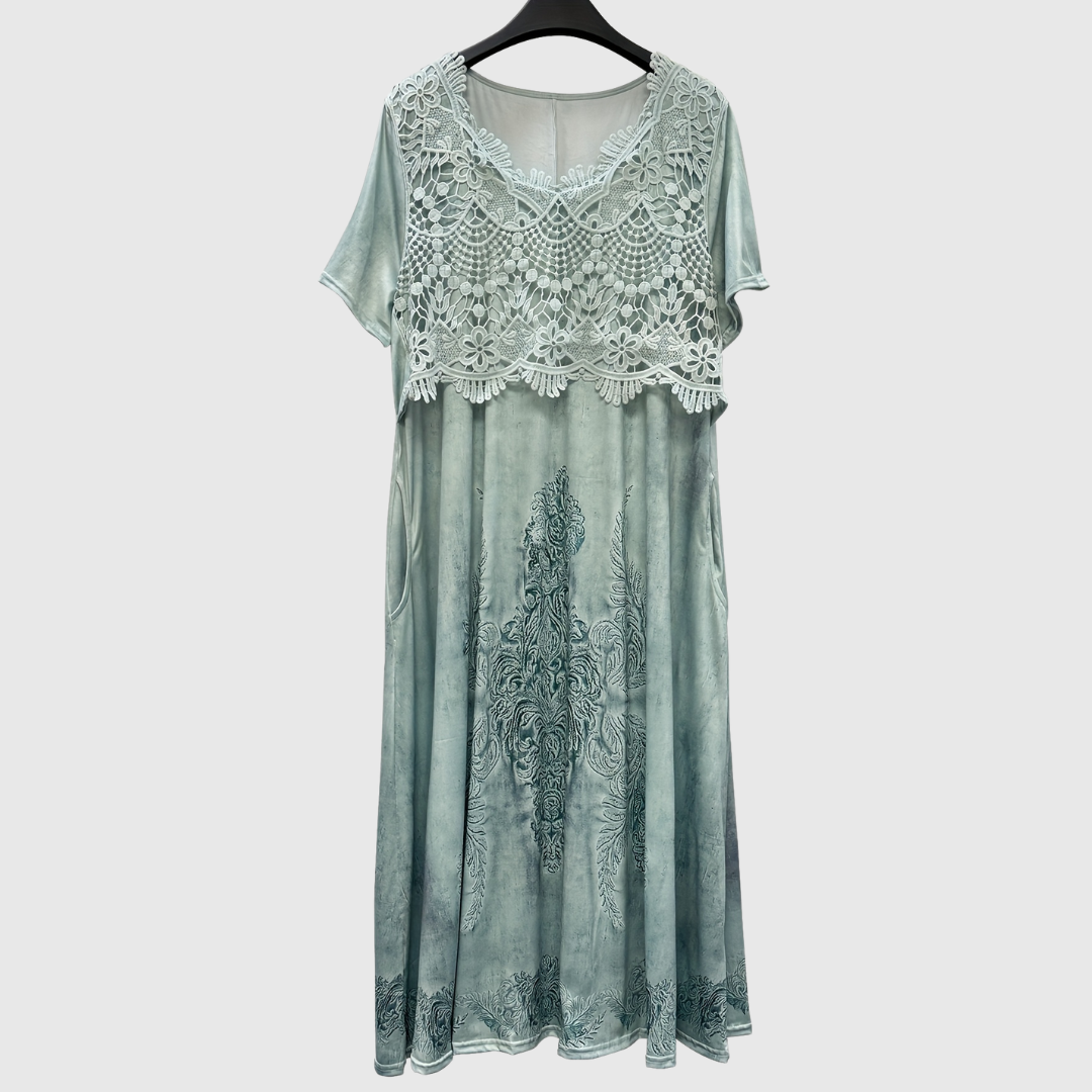INDIGO | ELEGANTE VESTIDO MIDI DE FLORES