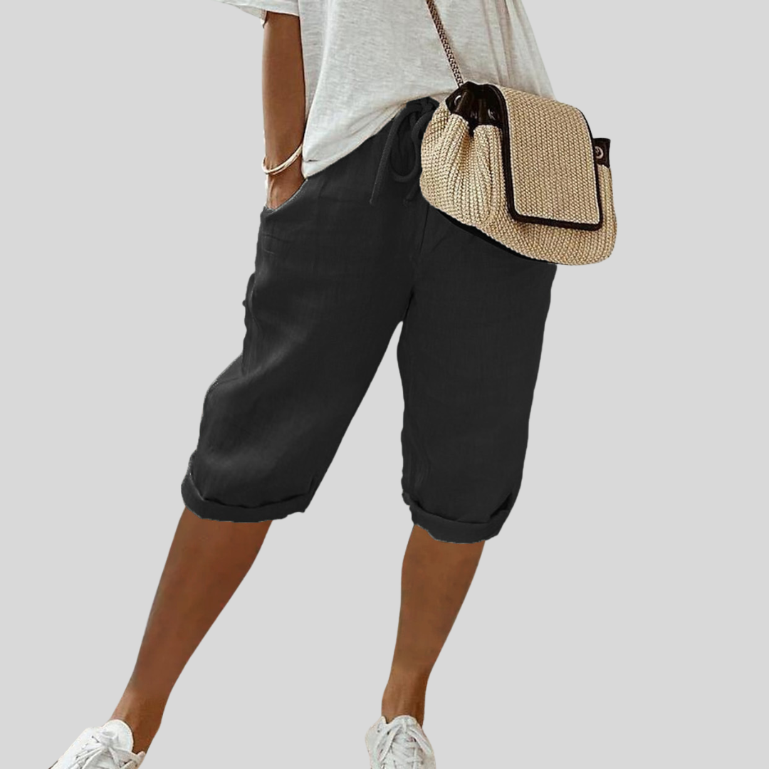 Calças Curtas Fluídas Confortáveis Elegantes