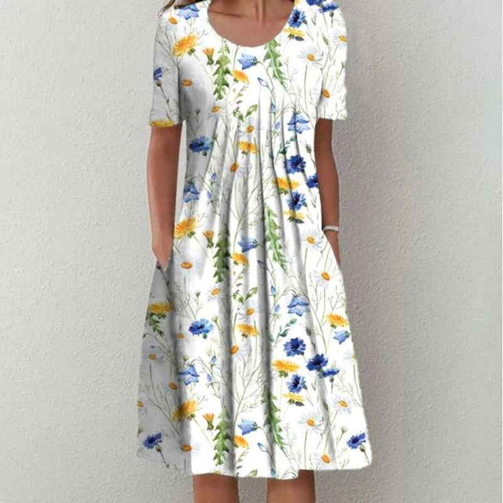 Hailey | Elegante vestido casual com flores e bolsos