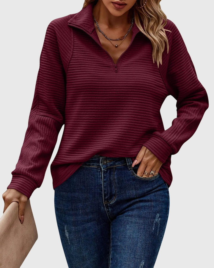 Christine | Pullover elegante com meia zip