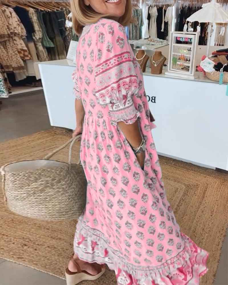 MANA | VESTIDO FLORAL CHIQUE MIDI COM DECOTE EM V
