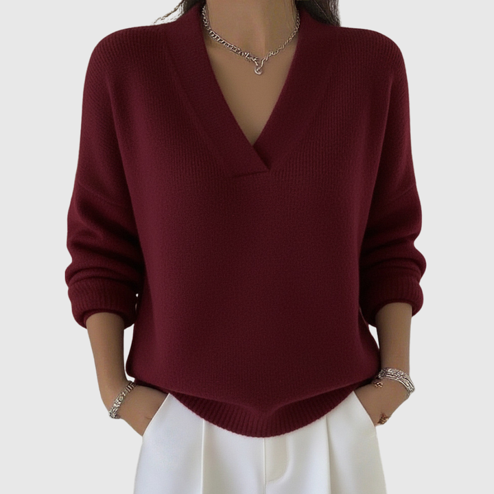 Faye | Suéter de V com Decote em Relaxed Fit