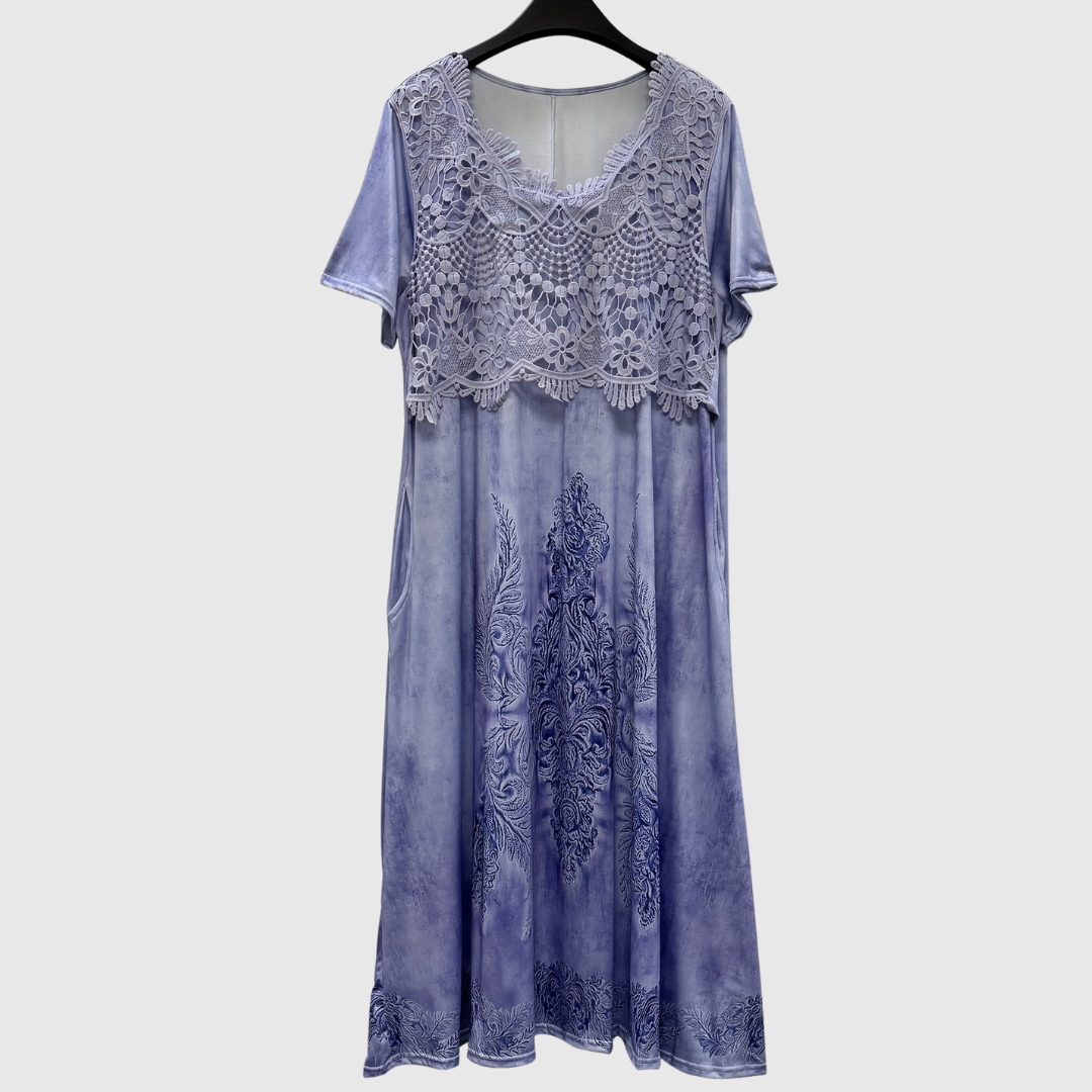 INDIGO | ELEGANTE VESTIDO MIDI DE FLORES
