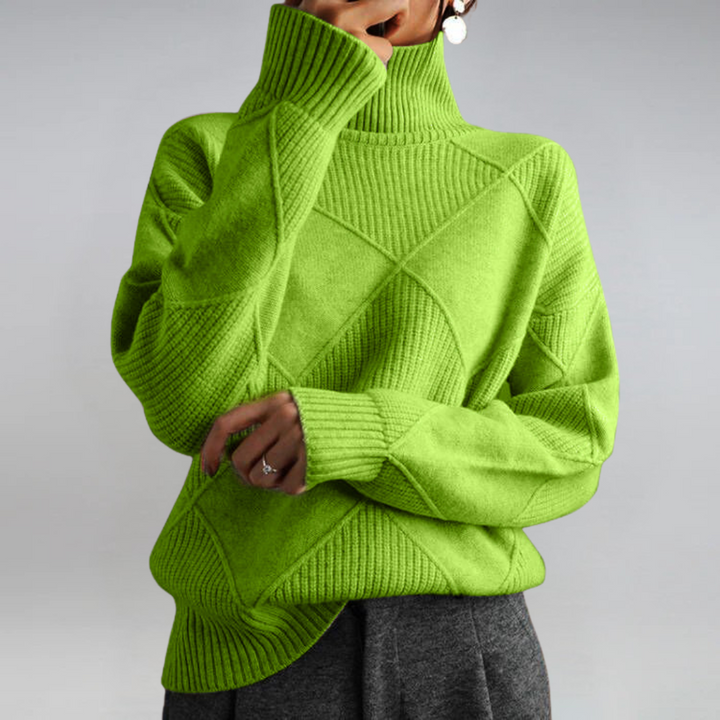 Lauren | Luxe Pullover de Caxemira com Gola Alta