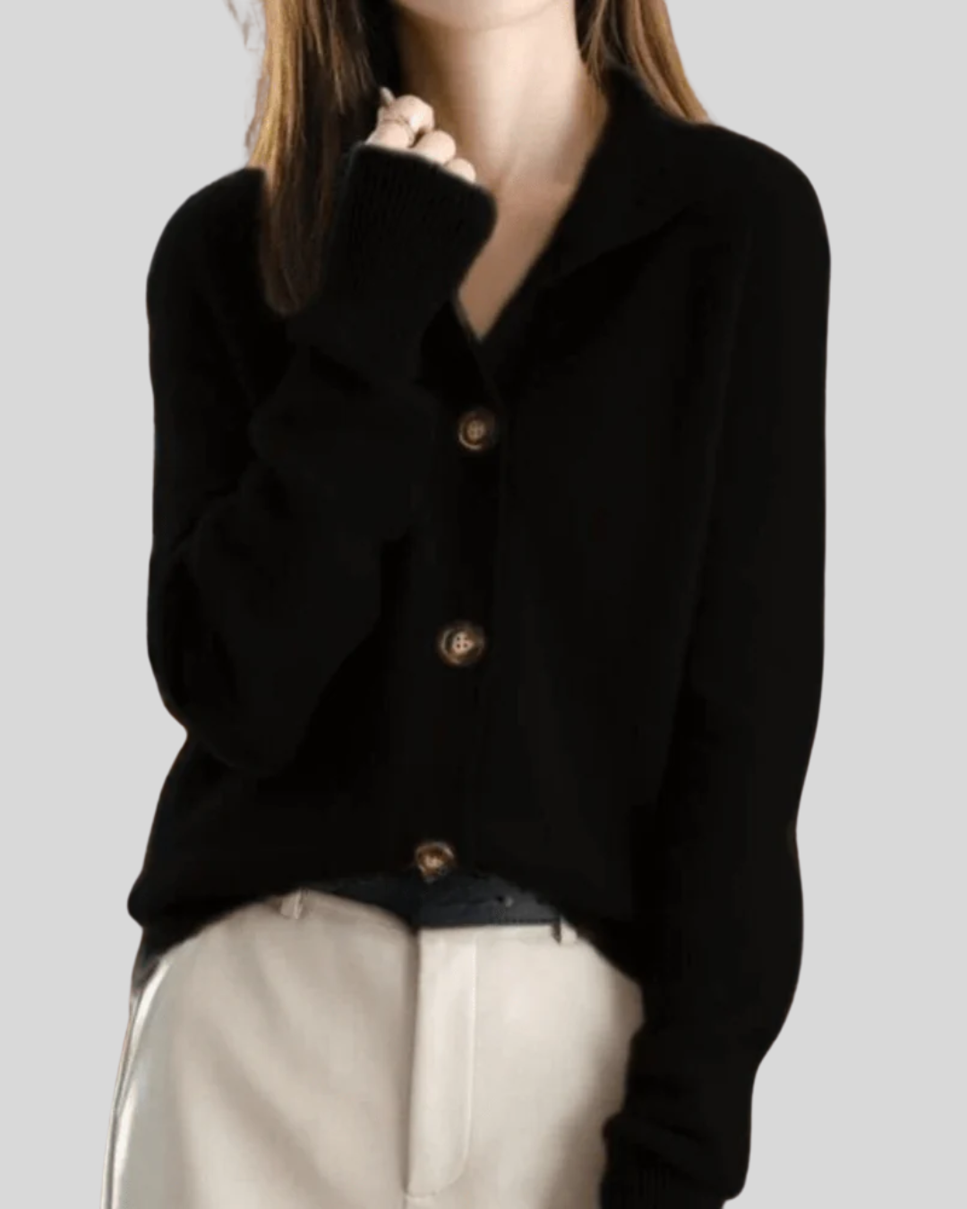 Claire | Cardigan de Caxemira Estilo Retro