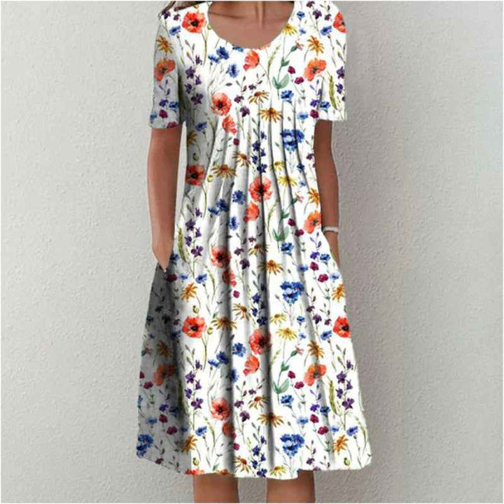 Hailey | Elegante vestido casual com flores e bolsos