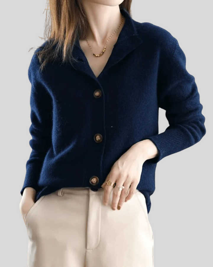 Claire | Cardigan de Caxemira Estilo Retro