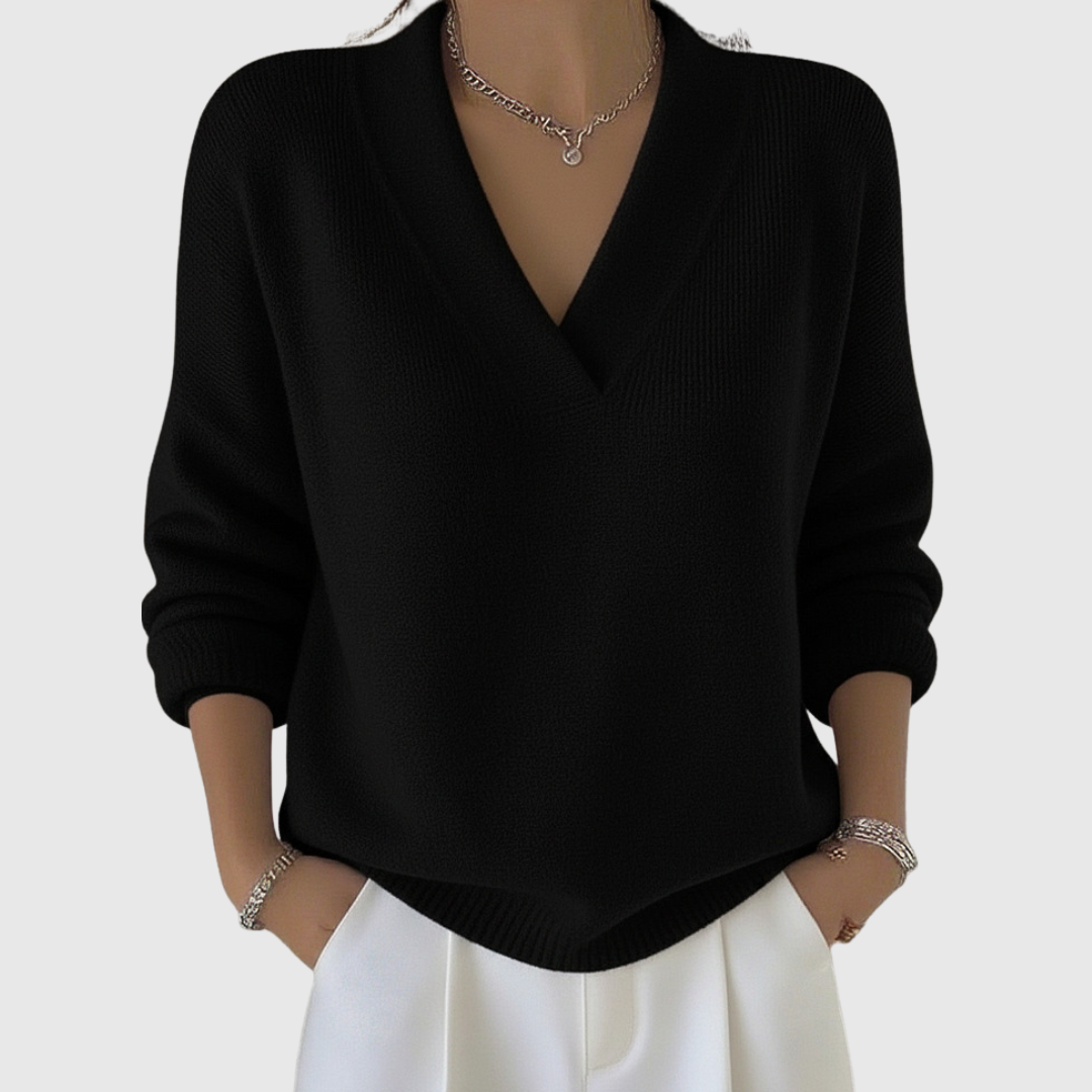 Faye | Sweater de V com Decote em V Relaxado
