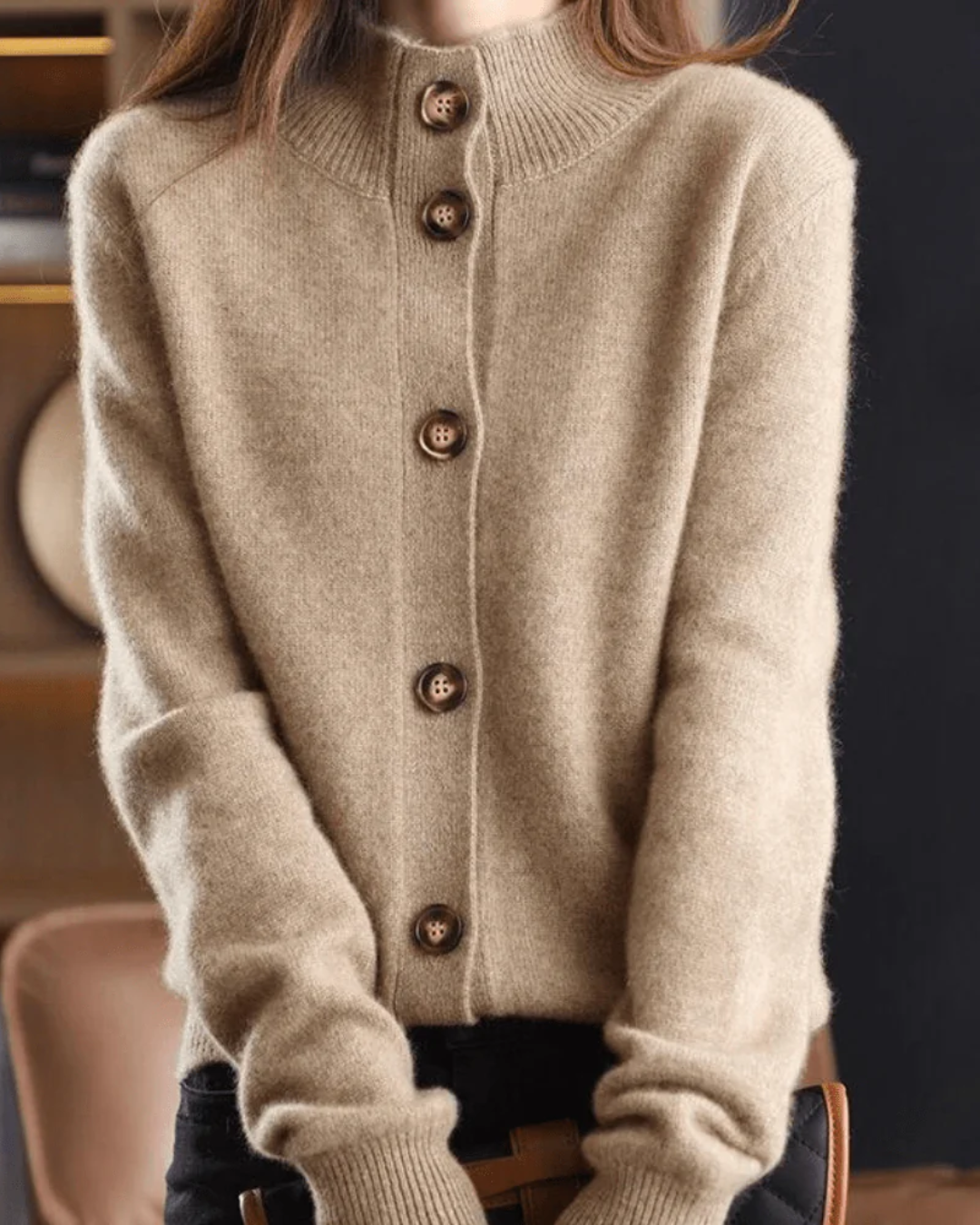 Claire | Cardigan de Caxemira Estilo Retro