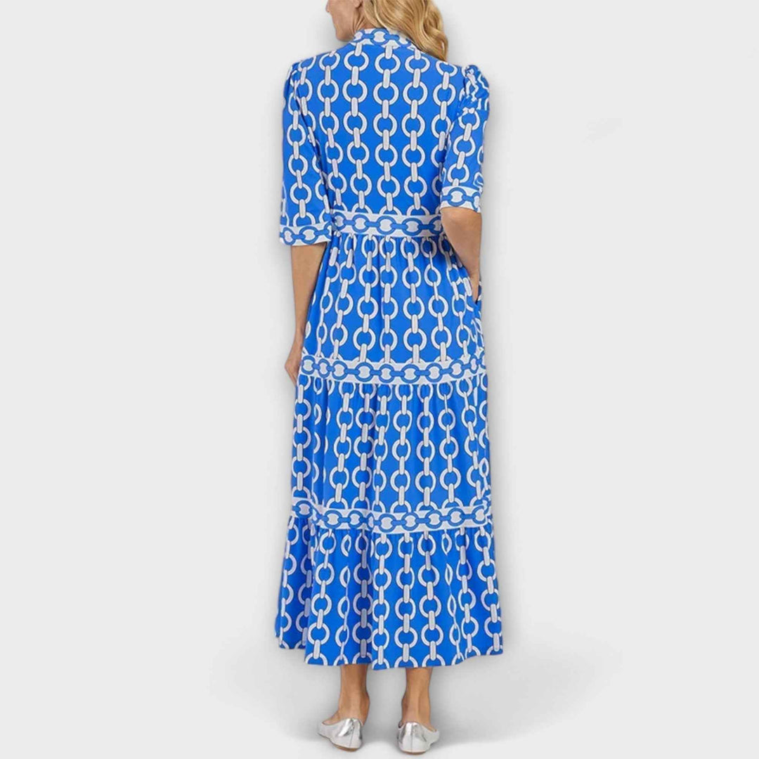 JULIANA | VESTIDO MIDI COM PATRÃO DE CORRENTE