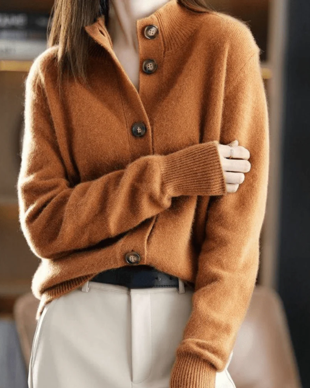 Claire | Cardigan de Caxemira Estilo Retro