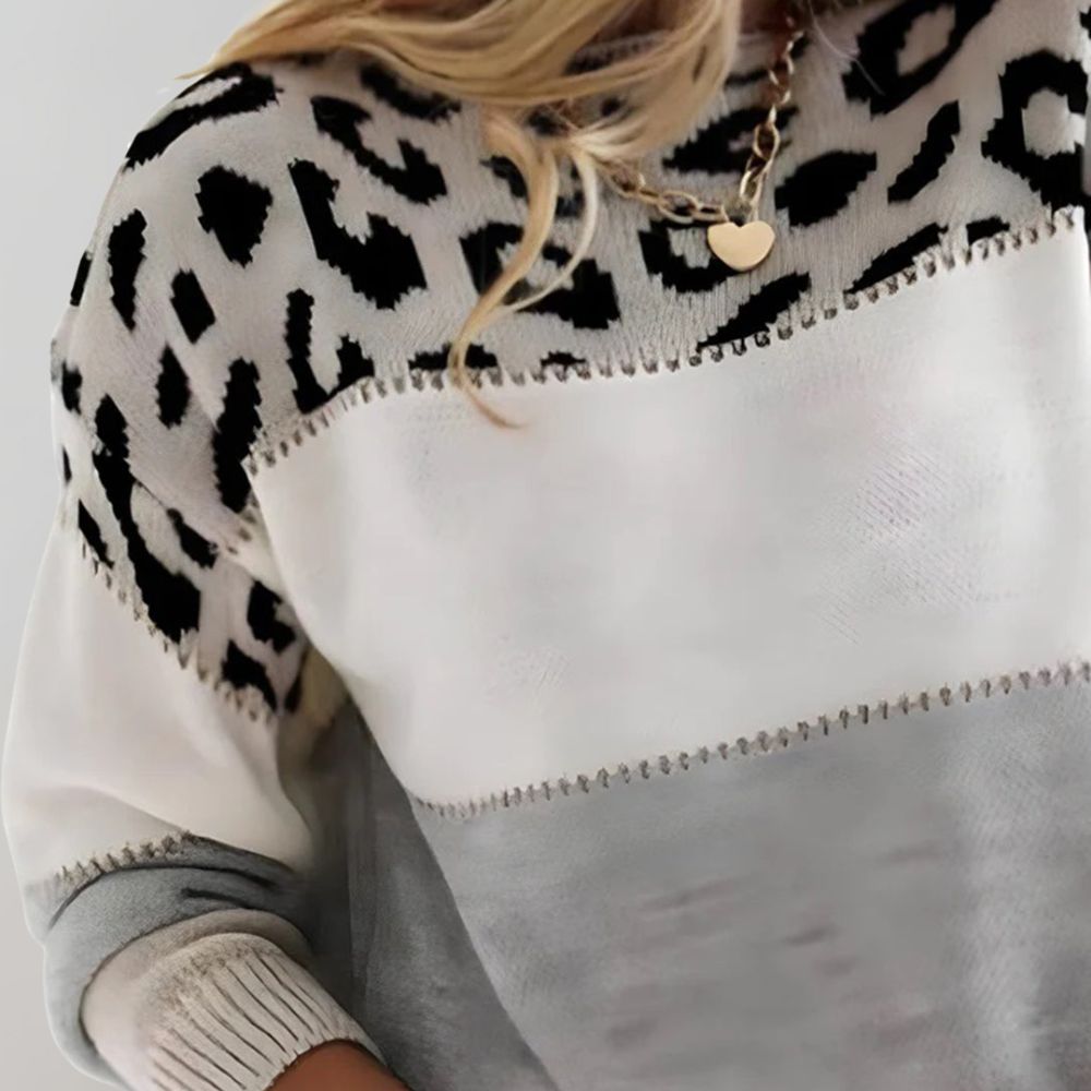 Diane | Pullover e Malha com Acento de Leopardo
