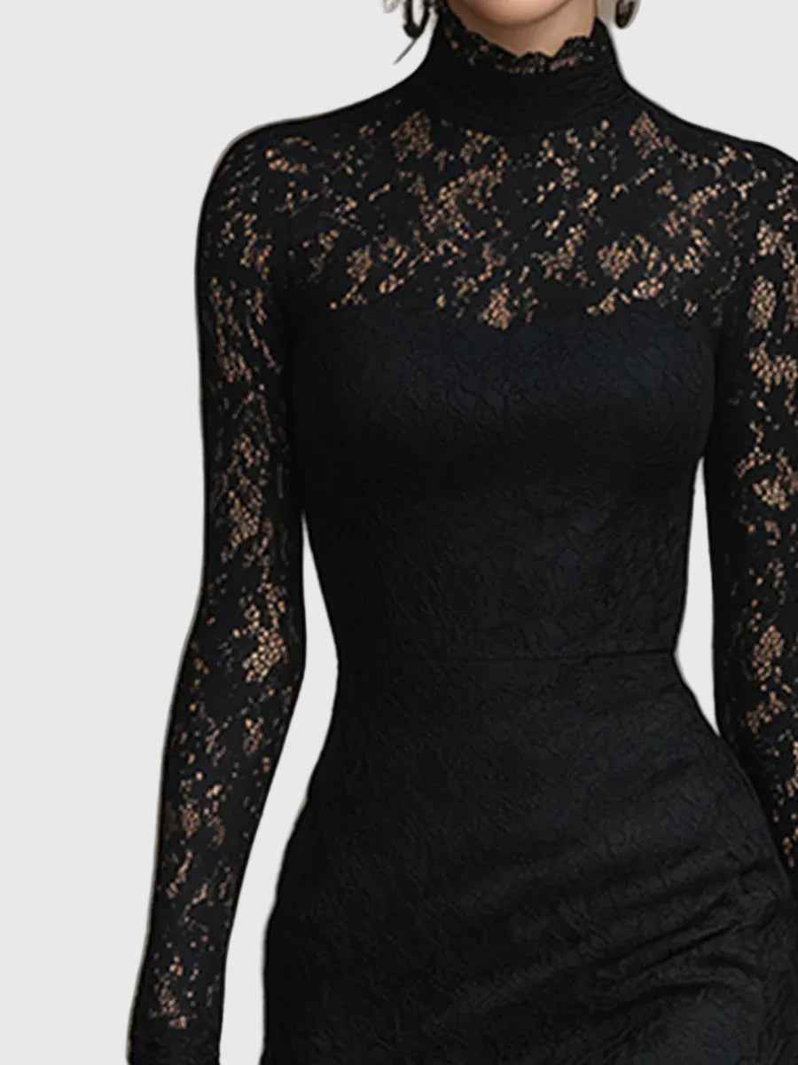 Monica | Maxijurk com Elegante Acabamento em Renda e Saia Larga