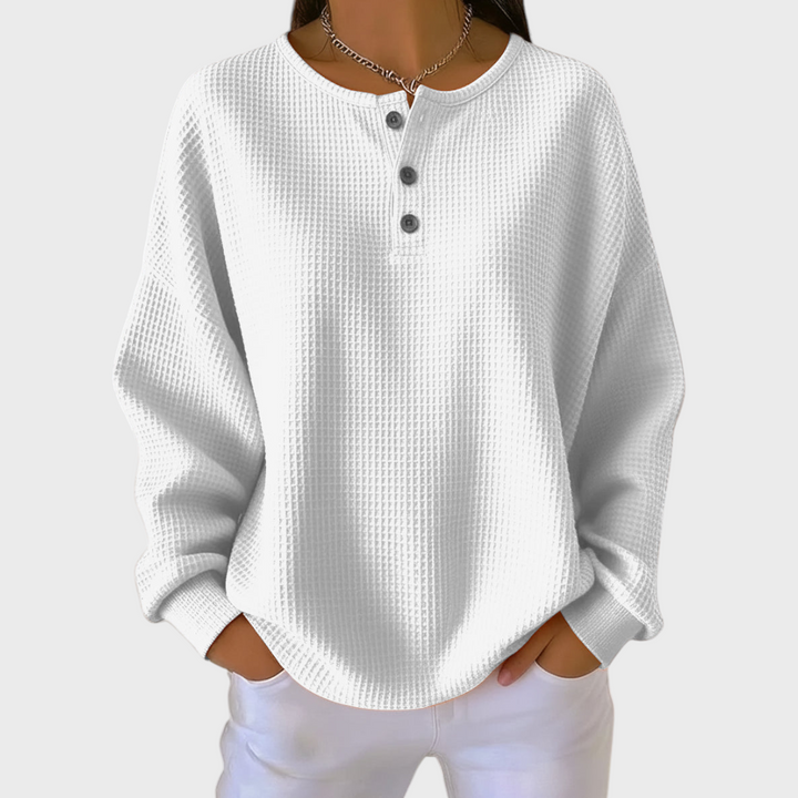 Louise | Sweater de malha suave com padrão waffle