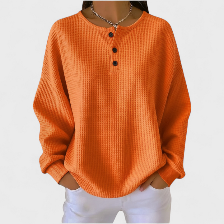 Louise | Sweater de malha suave com padrão waffle