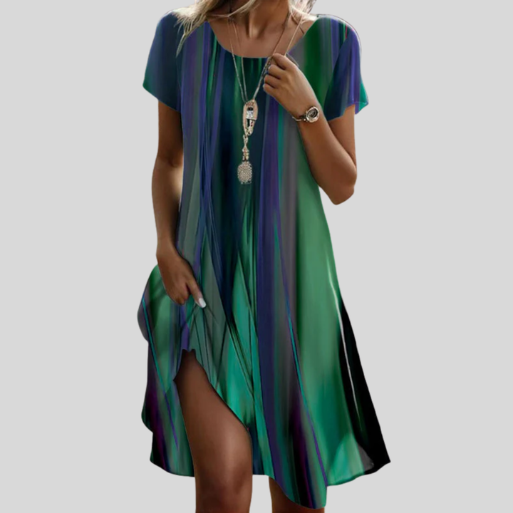Genna - Vestido Boho Casual em Gradiente