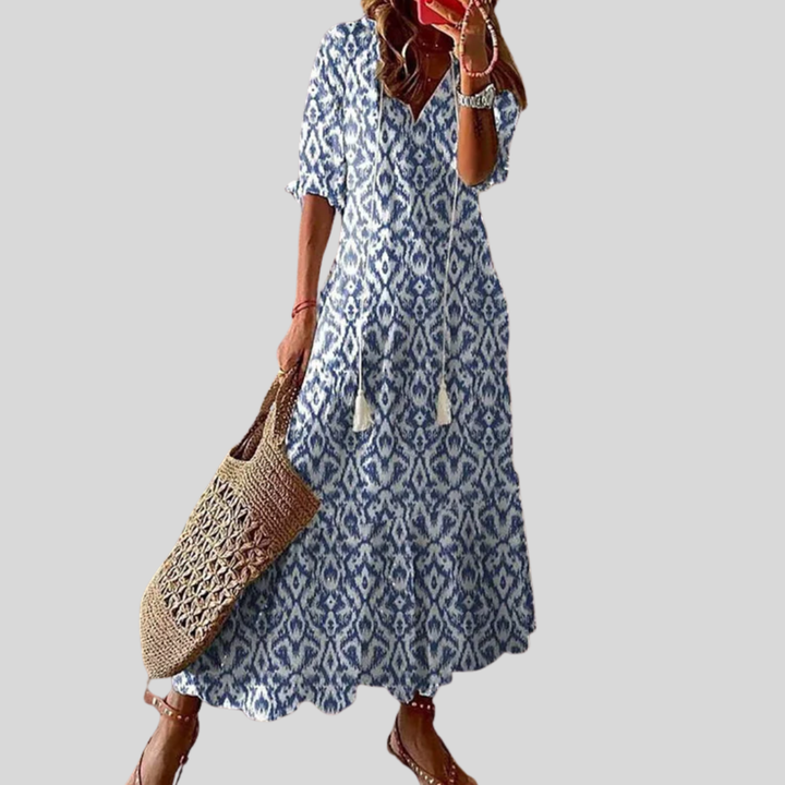 Michaela - Vestido Boho com Cobertura de Barriga