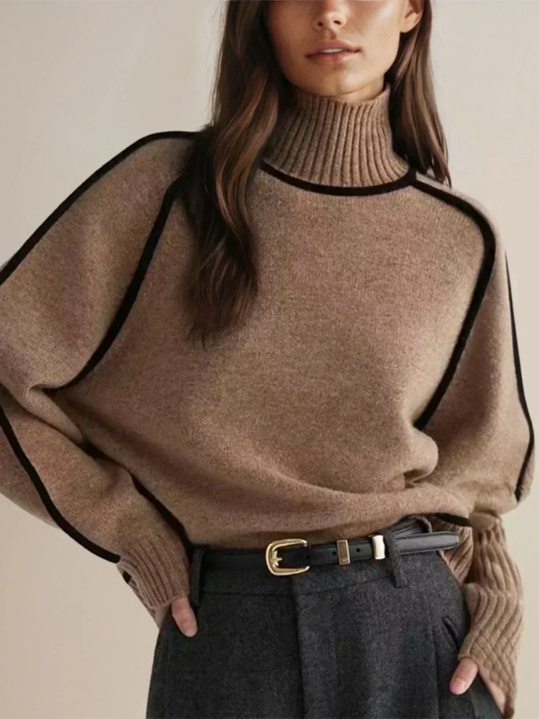 Sandrine | Pullover elegante com gola alta