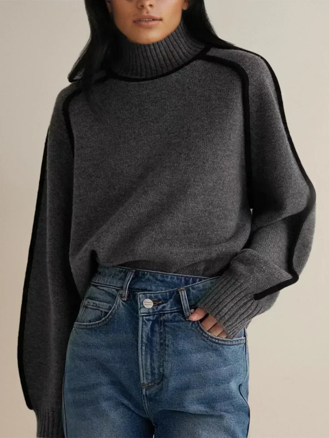 Sandrine | Pullover elegante com gola alta