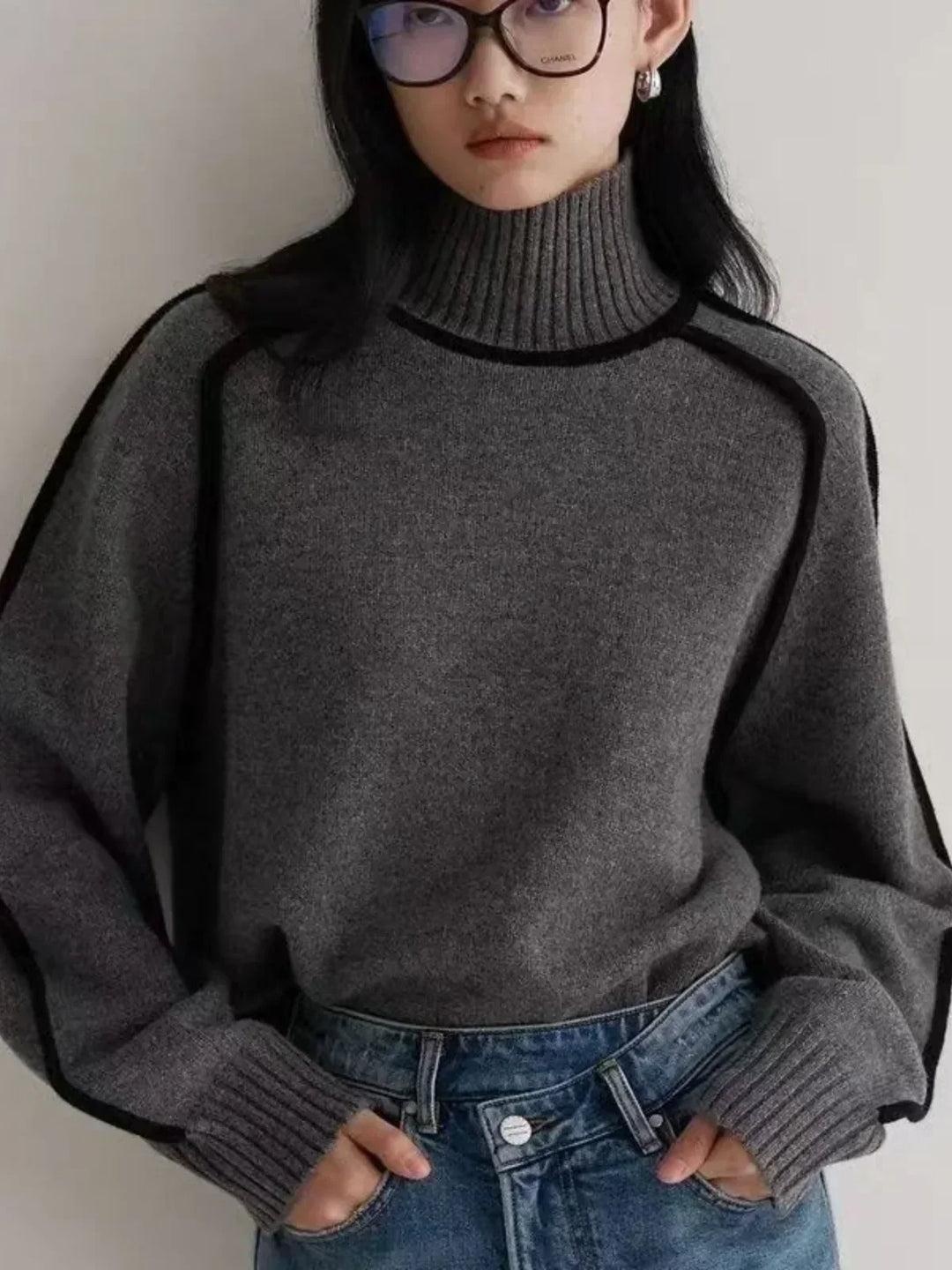 Sandrine | Pullover elegante com gola alta