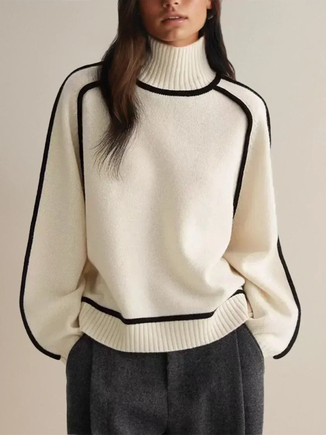 Sandrine | Pullover elegante com gola alta