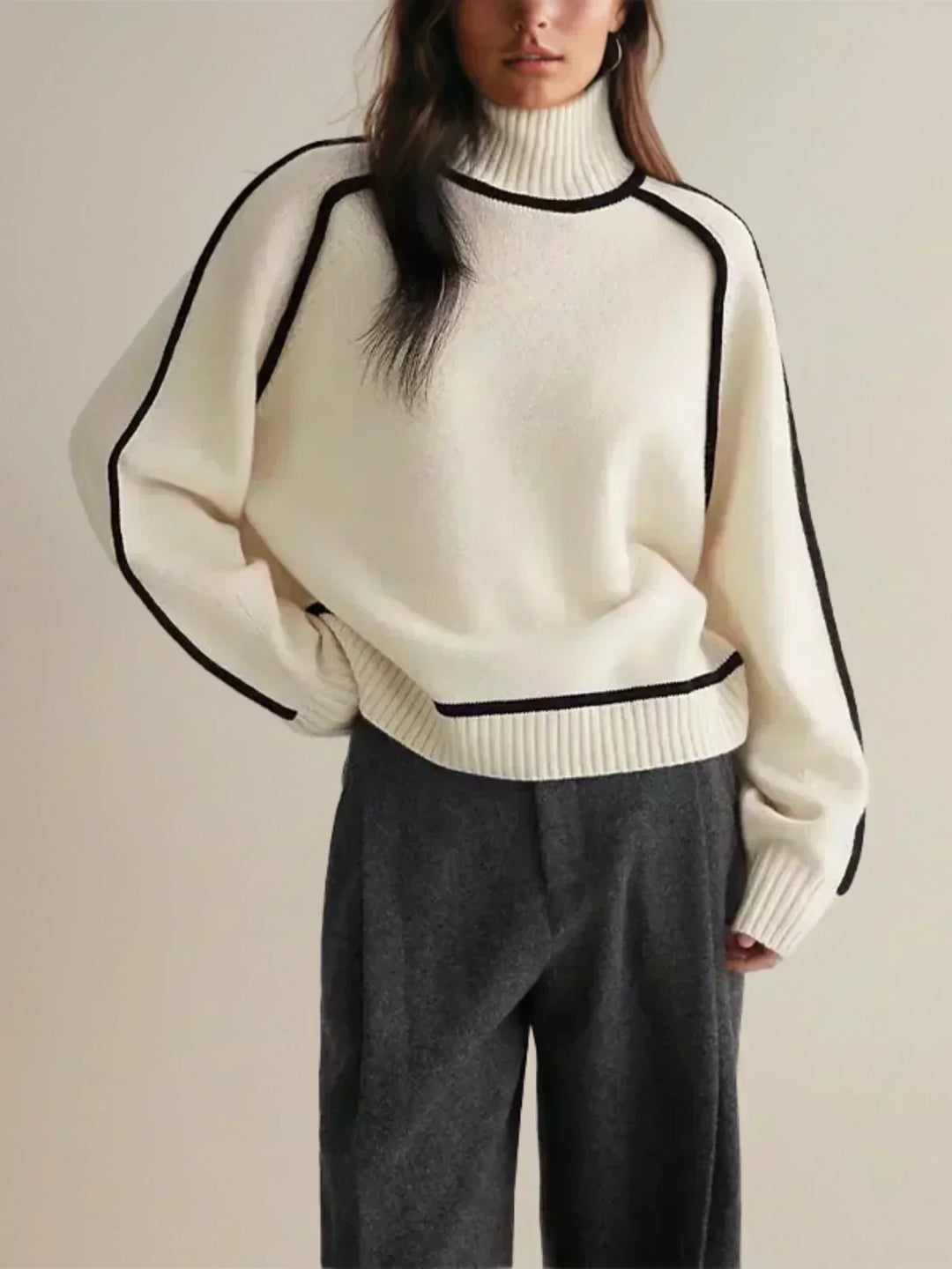Sandrine | Pullover elegante com gola alta