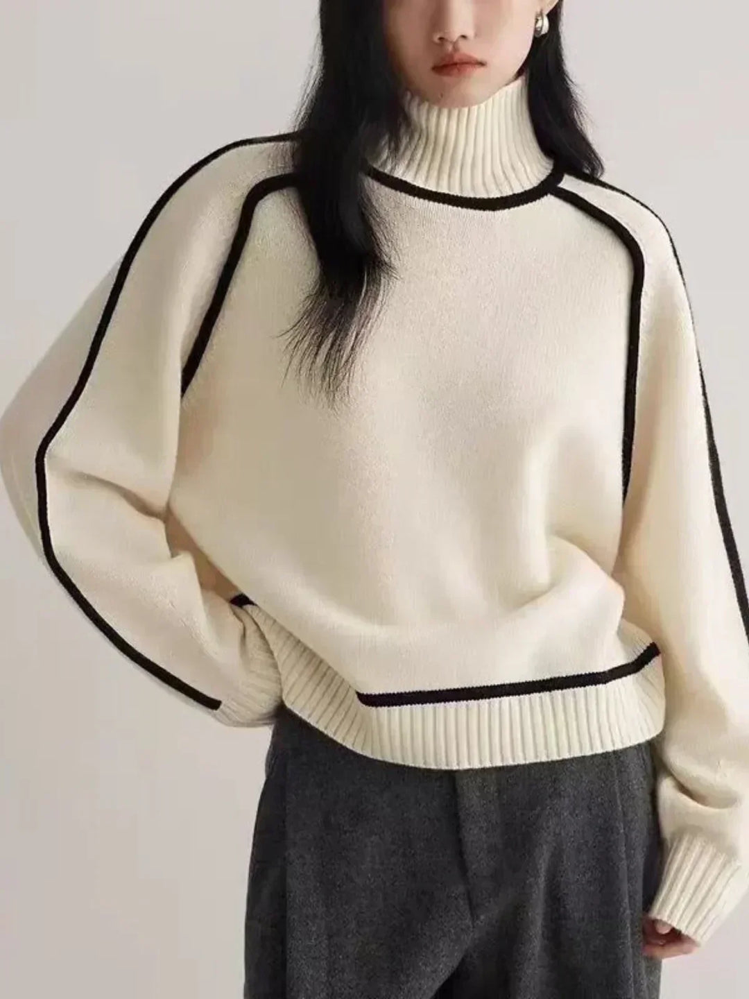 Sandrine | Pullover elegante com gola alta