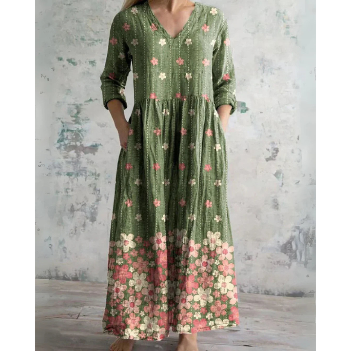 ELEANOR | VESTIDO MAXI VINTAGE FLORES