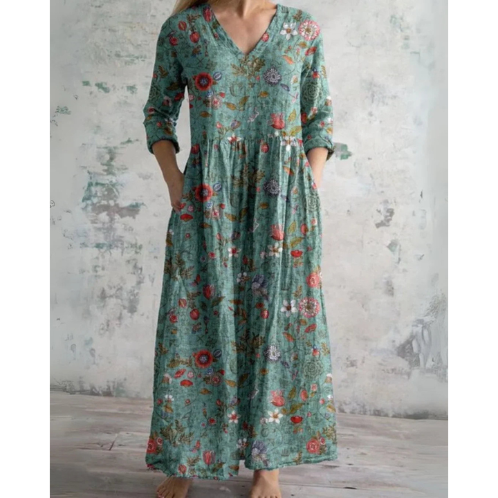 ELEANOR | VESTIDO MAXI VINTAGE FLORES