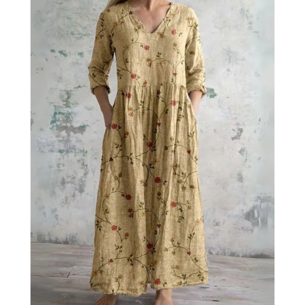 ELEANOR | VESTIDO MAXI VINTAGE FLORES