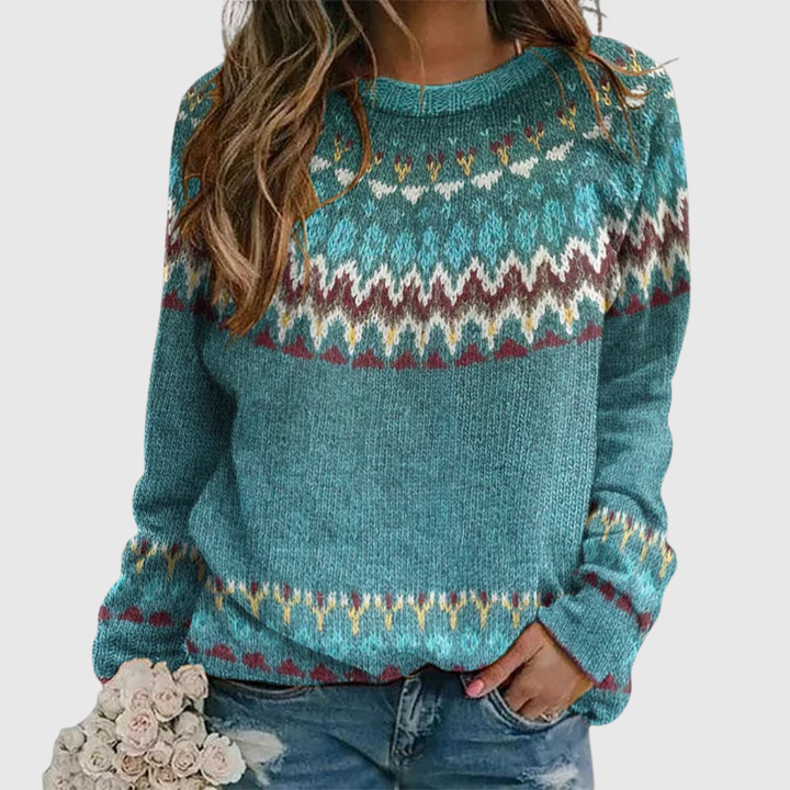 Regina | Sweater com Padrão Retro Wave