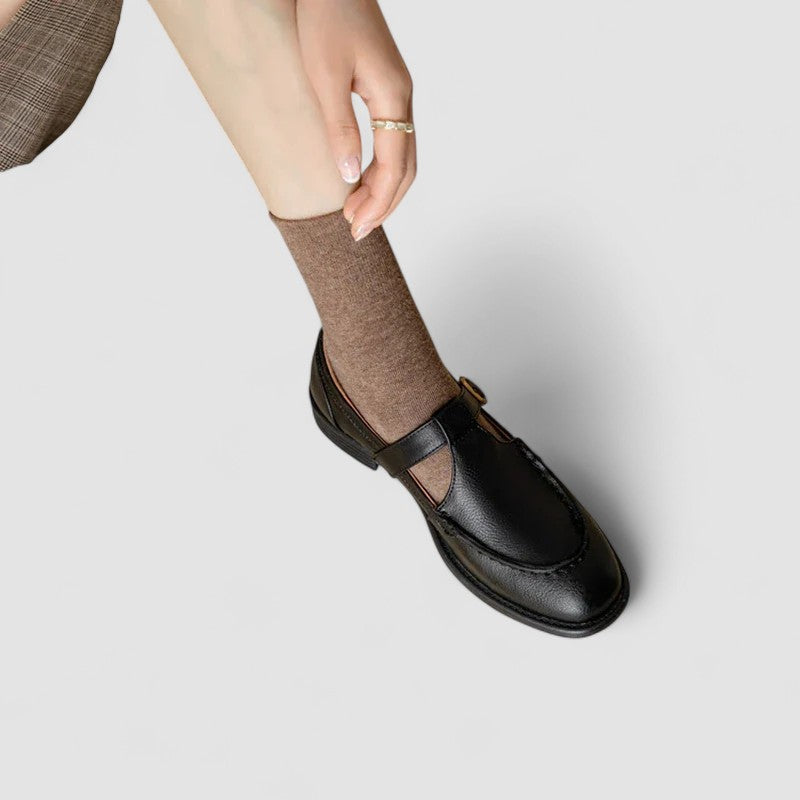 Zhelynne | Sapatos Mary Jane ortopédicos com bico quadrado