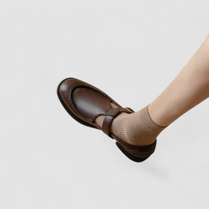 Zhelynne | Sapatos Mary Jane ortopédicos com bico quadrado
