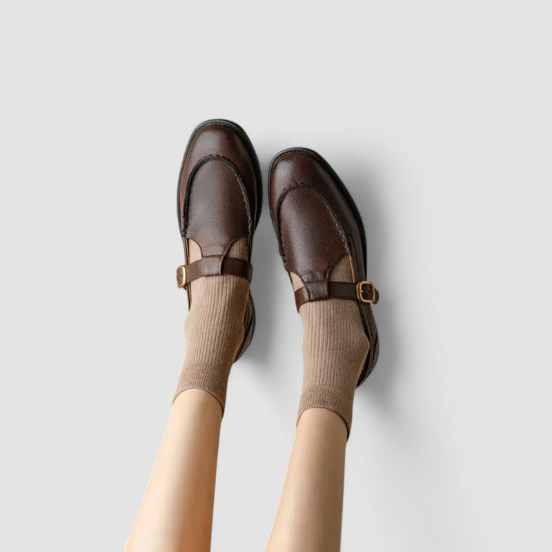 Zhelynne | Sapatos Mary Jane ortopédicos com bico quadrado