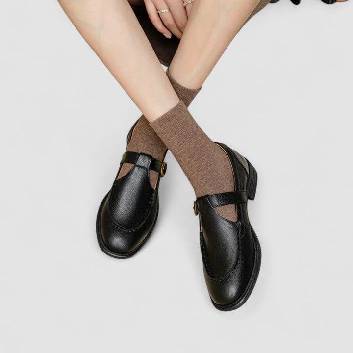 Zhelynne | Sapatos Mary Jane ortopédicos com bico quadrado