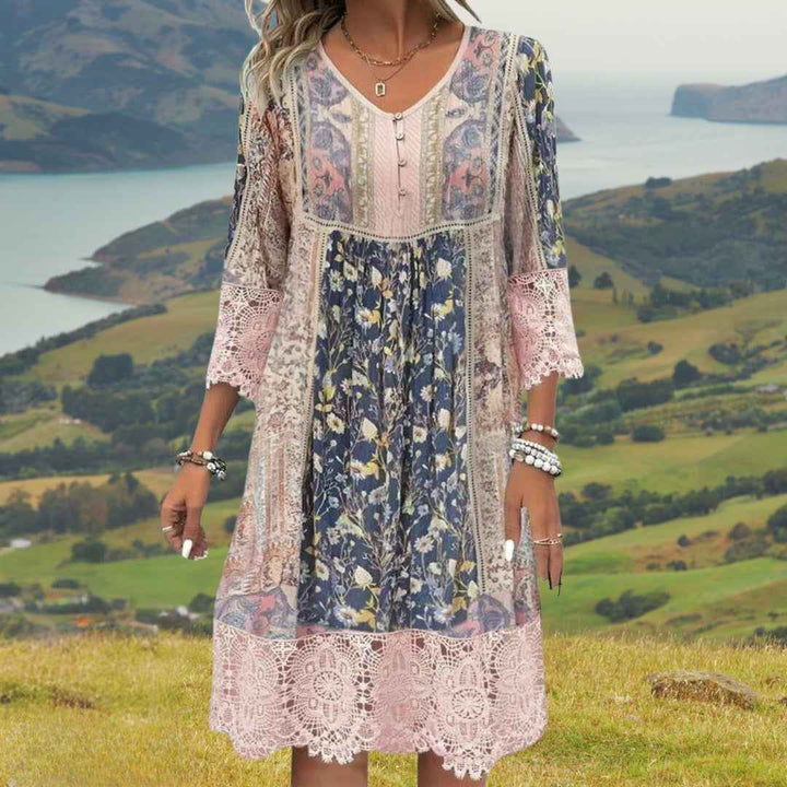 NAYA | VESTIDO MIDI BOHO LUXO FLUIDO