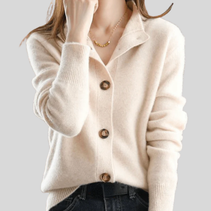 Claire | Cardigan de Caxemira Estilo Retro